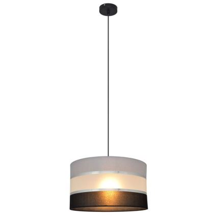 Висящ полилей HELEN 1xE27/15W/230V Ø 35 см черен/сив/сребрист