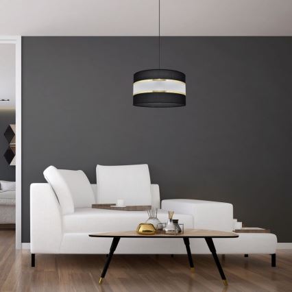 Висящ полилей HELEN 1xE27/15W/230V Ø 35 см черен/златист