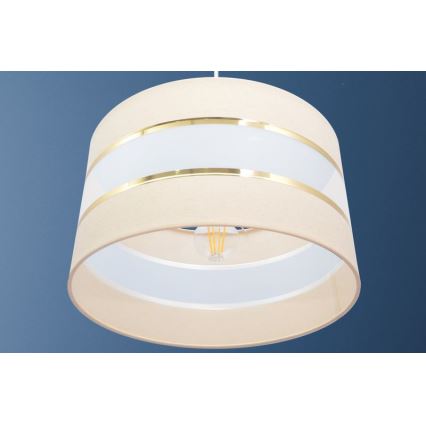 Висящ полилей HELEN 1xE27/15W/230V Ø 35 см кремав/златист