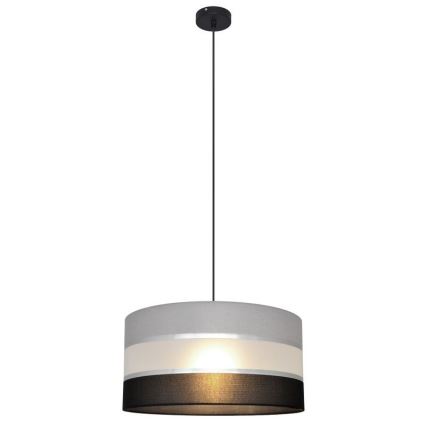 Висящ полилей HELEN 1xE27/15W/230V Ø 40 см черен/сив/сребрист