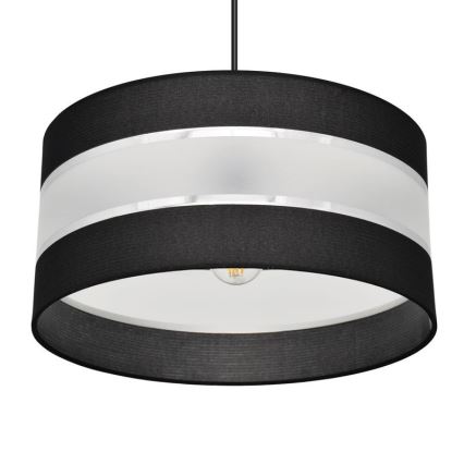 Висящ полилей HELEN 1xE27/15W/230V Ø 40 см черен/сребрист