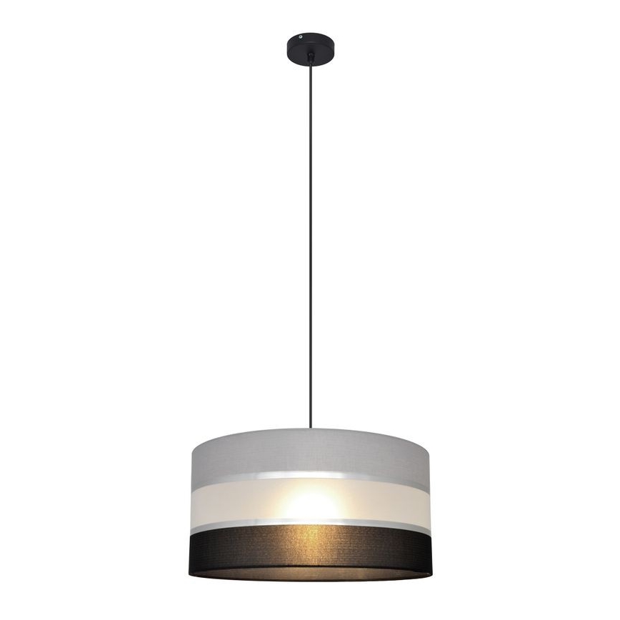 Висящ полилей HELEN 1xE27/15W/230V Ø 40 см черен/сив/сребрист