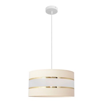 Висящ полилей HELEN 1xE27/15W/230V Ø 40 см кремав/златист
