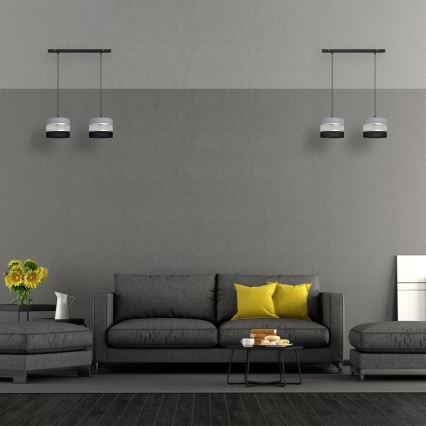 Висящ полилей HELEN 2xE27/15W/230V черен/сив/сребрист