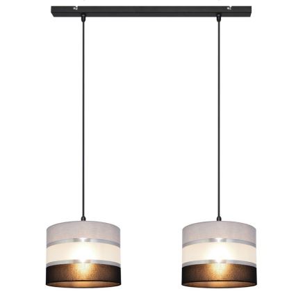 Висящ полилей HELEN 2xE27/15W/230V черен/сив/сребрист