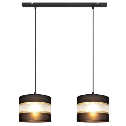 Висящ полилей HELEN 2xE27/15W/230V черен/златист