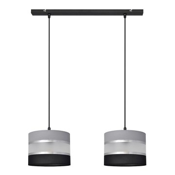 Висящ полилей HELEN 2xE27/15W/230V черен/сив/сребрист