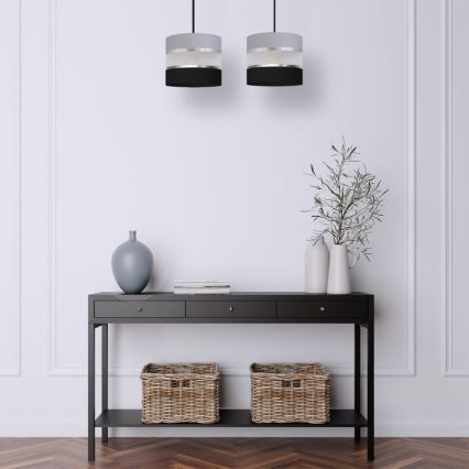 Висящ полилей HELEN 2xE27/15W/230V черен/сив/сребрист