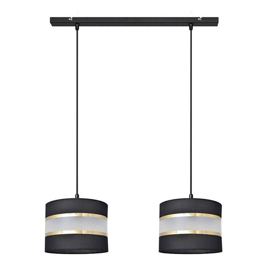 Висящ полилей HELEN 2xE27/15W/230V черен/златист