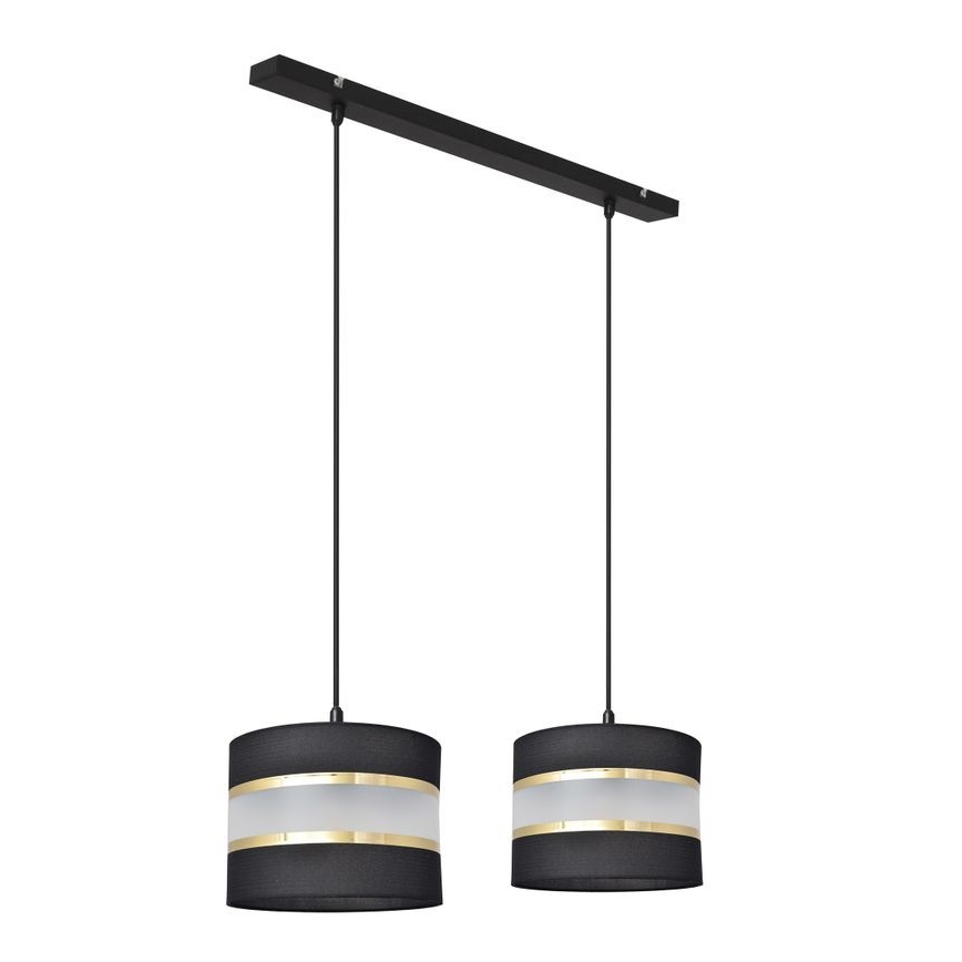 Висящ полилей HELEN 2xE27/15W/230V черен/златист