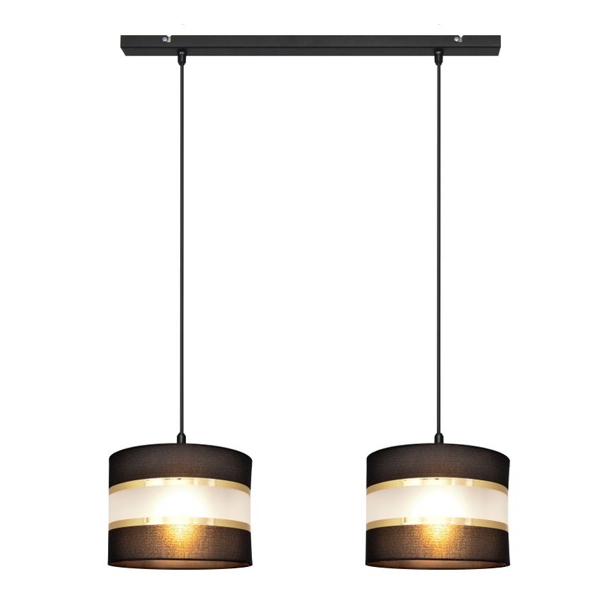 Висящ полилей HELEN 2xE27/15W/230V черен/златист