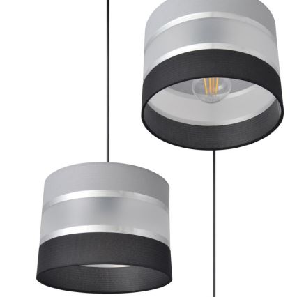 Висящ полилей HELEN 3xE27/15W/230V черен/сив/сребрист