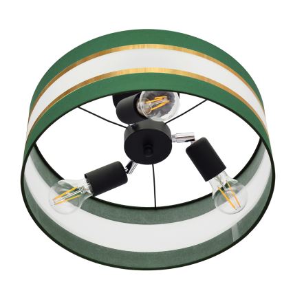 Висящ полилей HELEN 3xE27/15W/230V зелен/златист