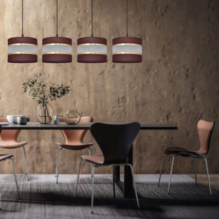 Висящ полилей HELEN 4xE27/15W/230V кафяв/черен/златист