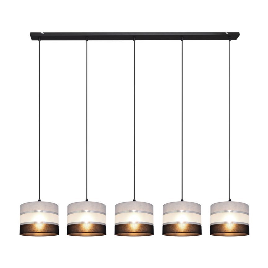 Висящ полилей HELEN 5xE27/15W/230V черен/сив/сребрист