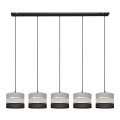 Висящ полилей HELEN 5xE27/15W/230V черен/сив/златист