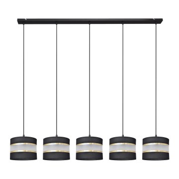 Висящ полилей HELEN 5xE27/15W/230V черен/златист