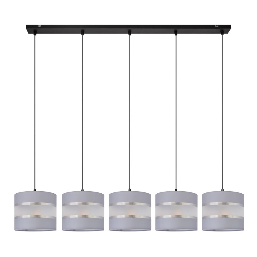 Висящ полилей HELEN 5xE27/15W/230V сив/черен