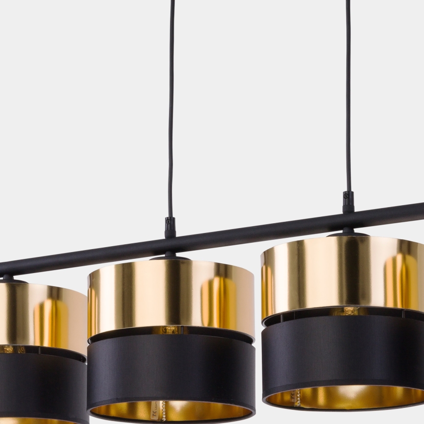 Висящ полилей HILTON 4xE27/15W/230V месинг/черен