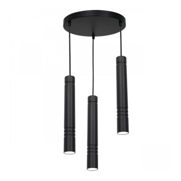 Висящ полилей IMPLODE 3xGU10/8W/230V кръгъл черен