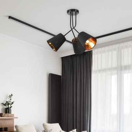 Висящ полилей IRMA 3xE27/15W/230V черен