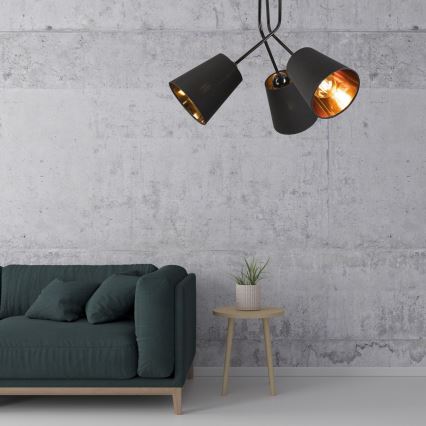 Висящ полилей IRMA 3xE27/15W/230V черен