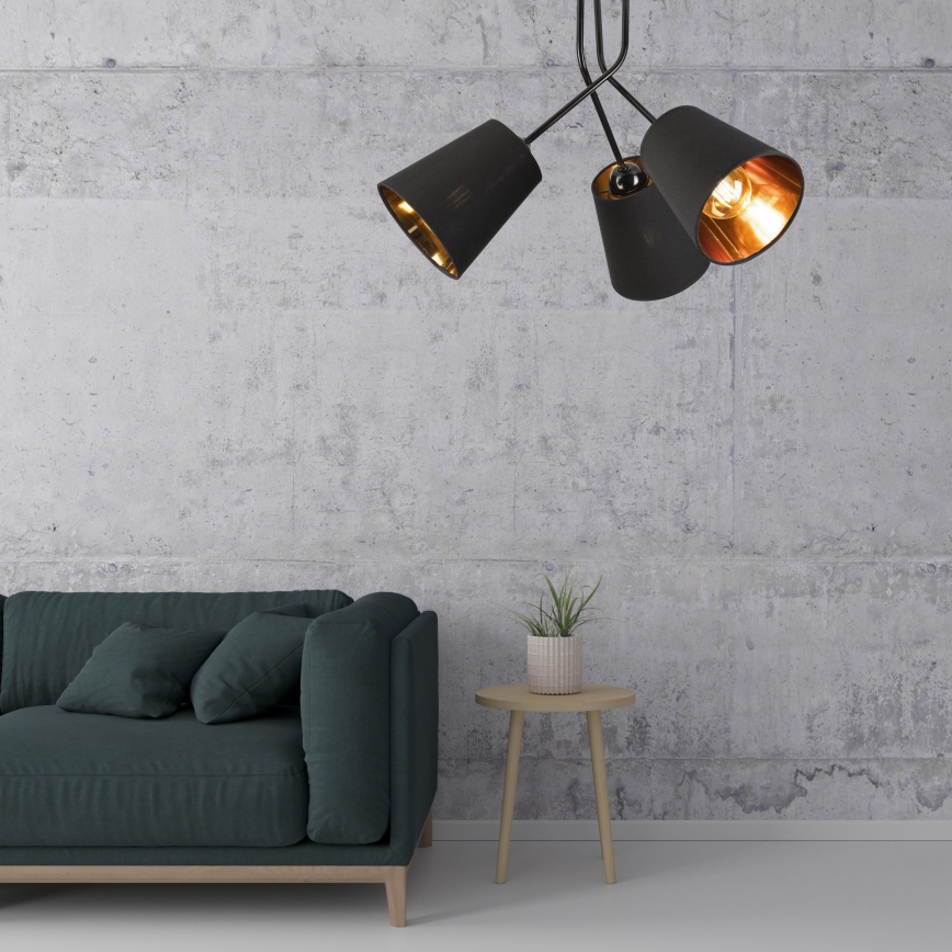 Висящ полилей IRMA 3xE27/15W/230V черен