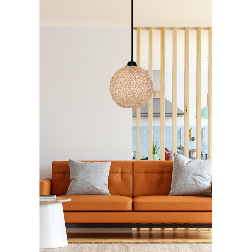 Висящ полилей JUTE 1xE27/60W/230V бежов