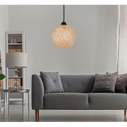 Висящ полилей JUTE 1xE27/60W/230V бежов