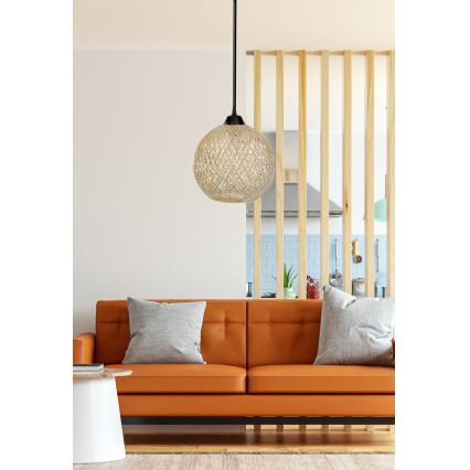 Висящ полилей JUTE 1xE27/60W/230V бежов