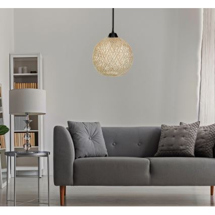 Висящ полилей JUTE 1xE27/60W/230V бежов
