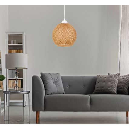 Висящ полилей JUTE 1xE27/60W/230V бежов