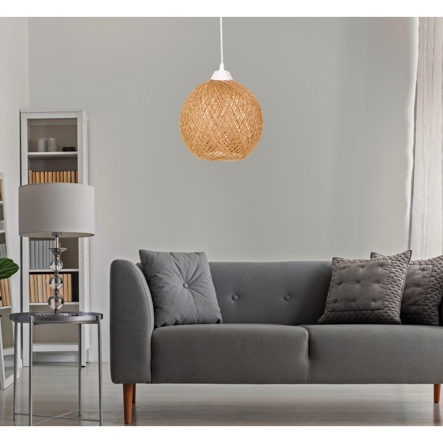 Висящ полилей JUTE 1xE27/60W/230V бежов
