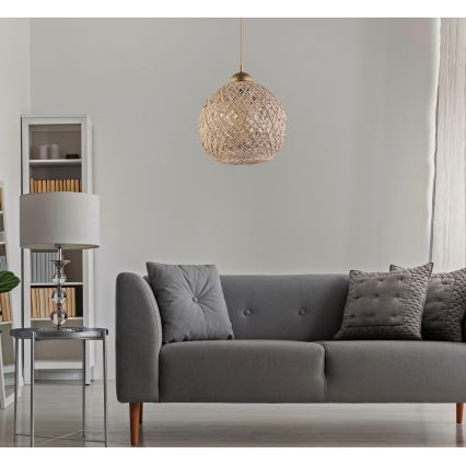 Висящ полилей JUTE 1xE27/60W/230V бежов