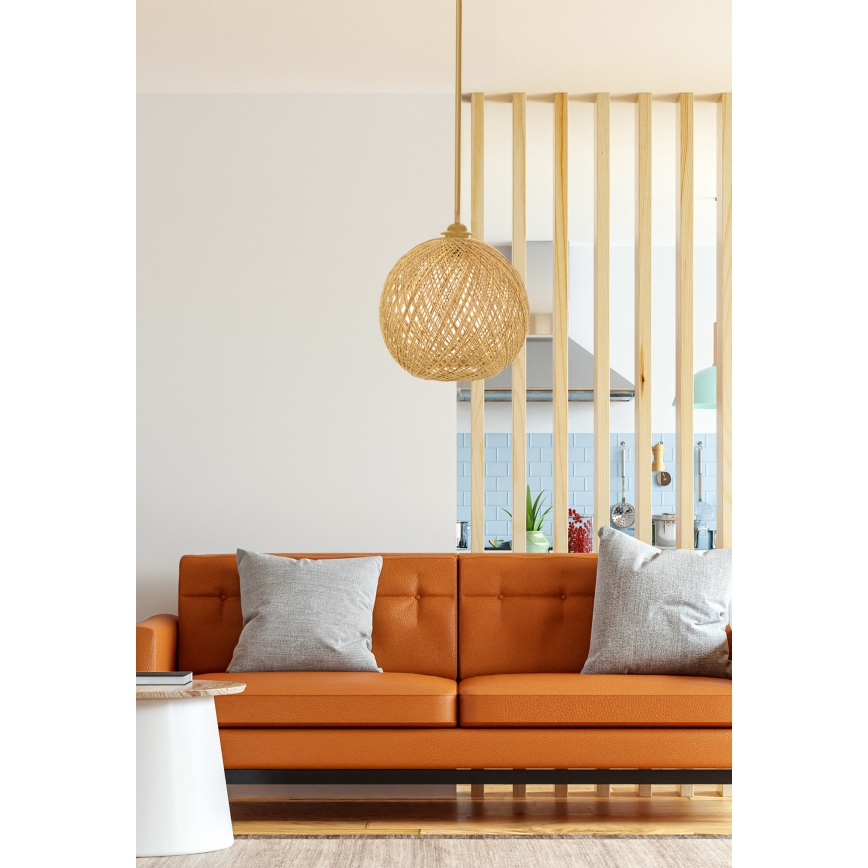 Висящ полилей JUTE 1xE27/60W/230V бежов
