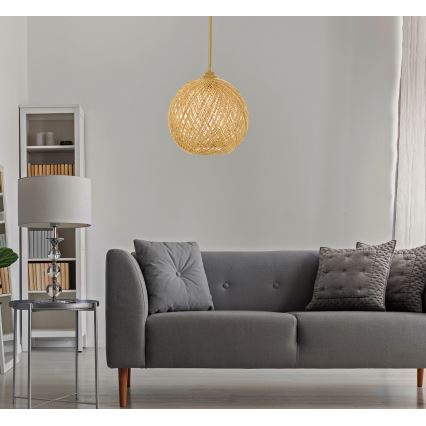 Висящ полилей JUTE 1xE27/60W/230V бежов