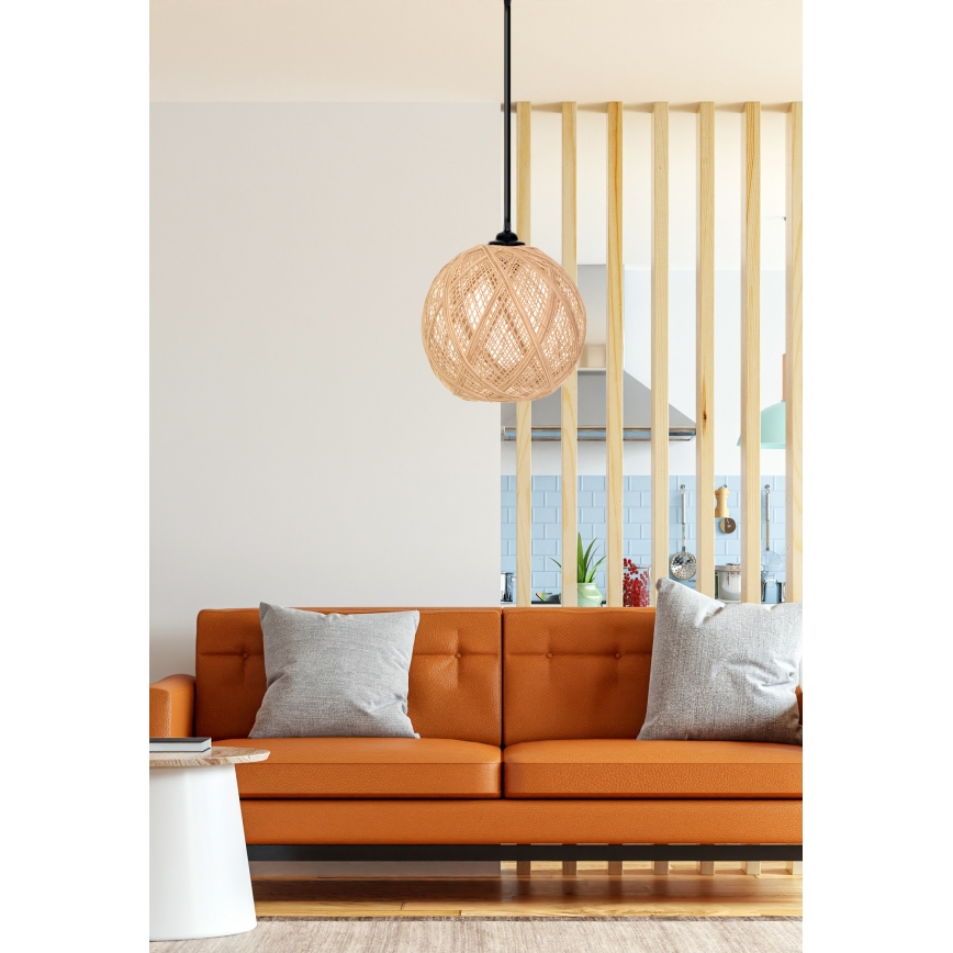 Висящ полилей JUTE 1xE27/60W/230V бежов