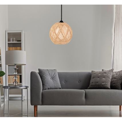Висящ полилей JUTE 1xE27/60W/230V бежов