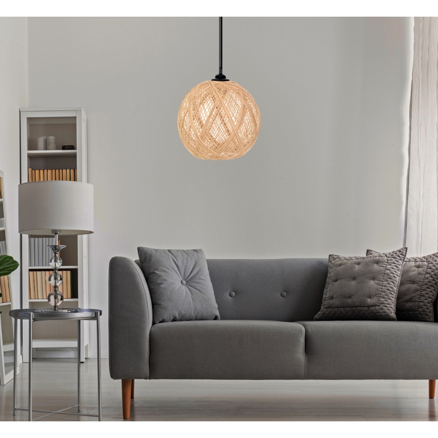 Висящ полилей JUTE 1xE27/60W/230V бежов