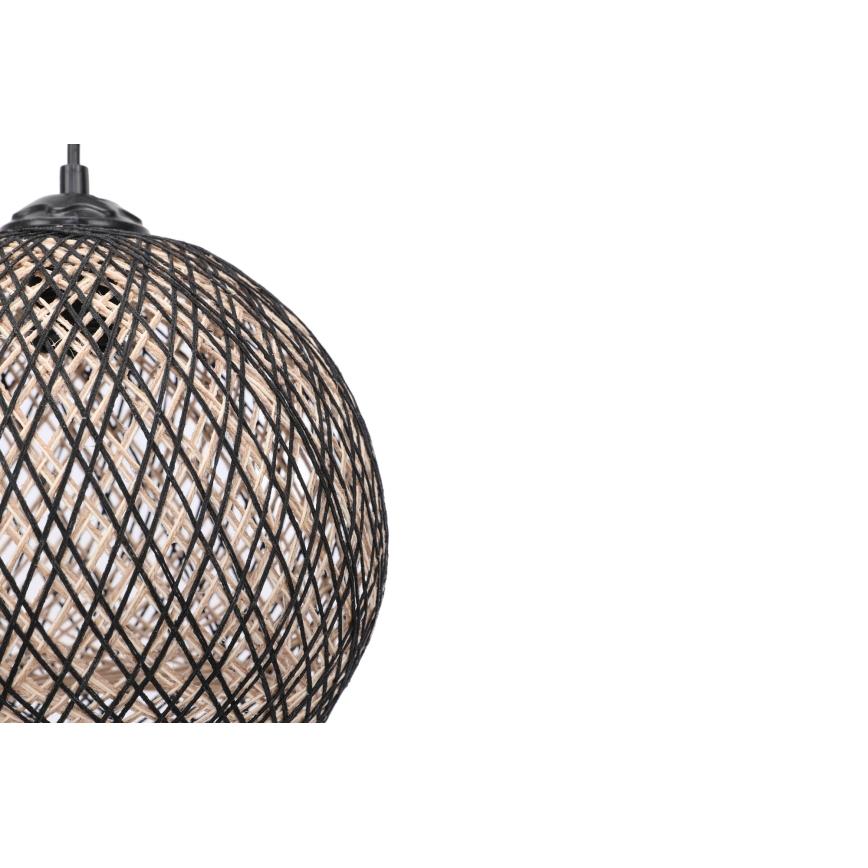Висящ полилей JUTE 1xE27/60W/230V черен