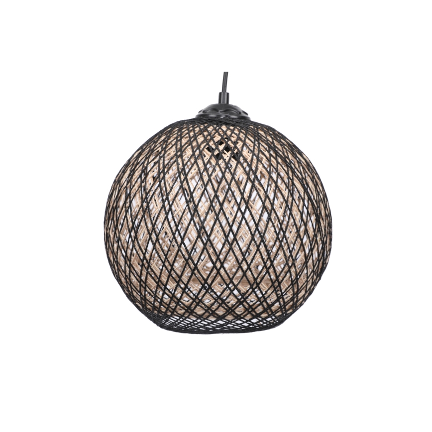 Висящ полилей JUTE 1xE27/60W/230V черен