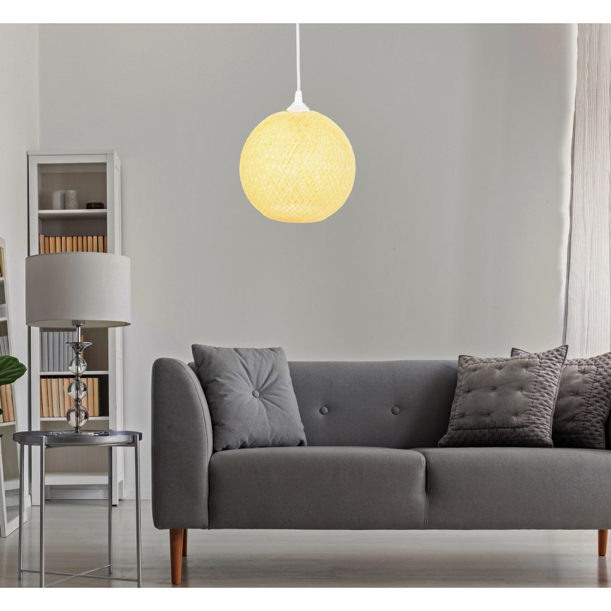 Висящ полилей JUTE 1xE27/60W/230V жълт