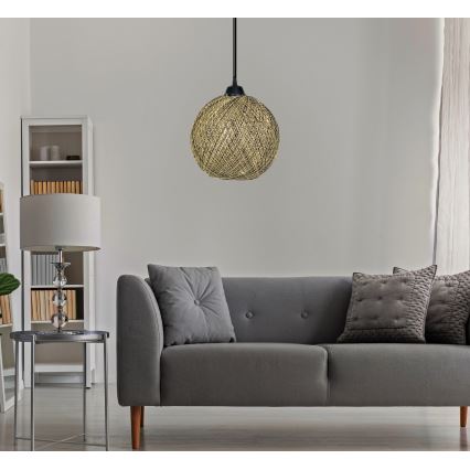 Висящ полилей JUTE 1xE27/60W/230V жълт