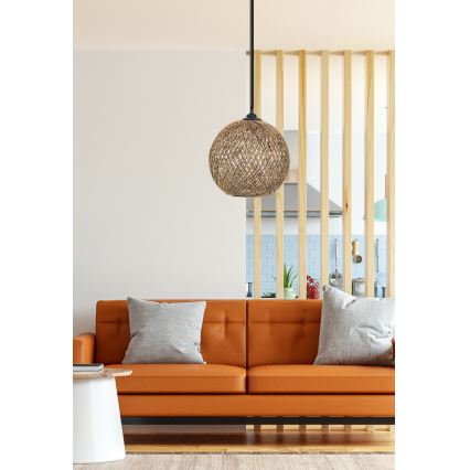 Висящ полилей JUTE 1xE27/60W/230V кафяв