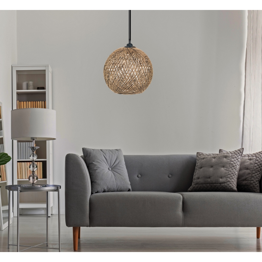 Висящ полилей JUTE 1xE27/60W/230V кафяв