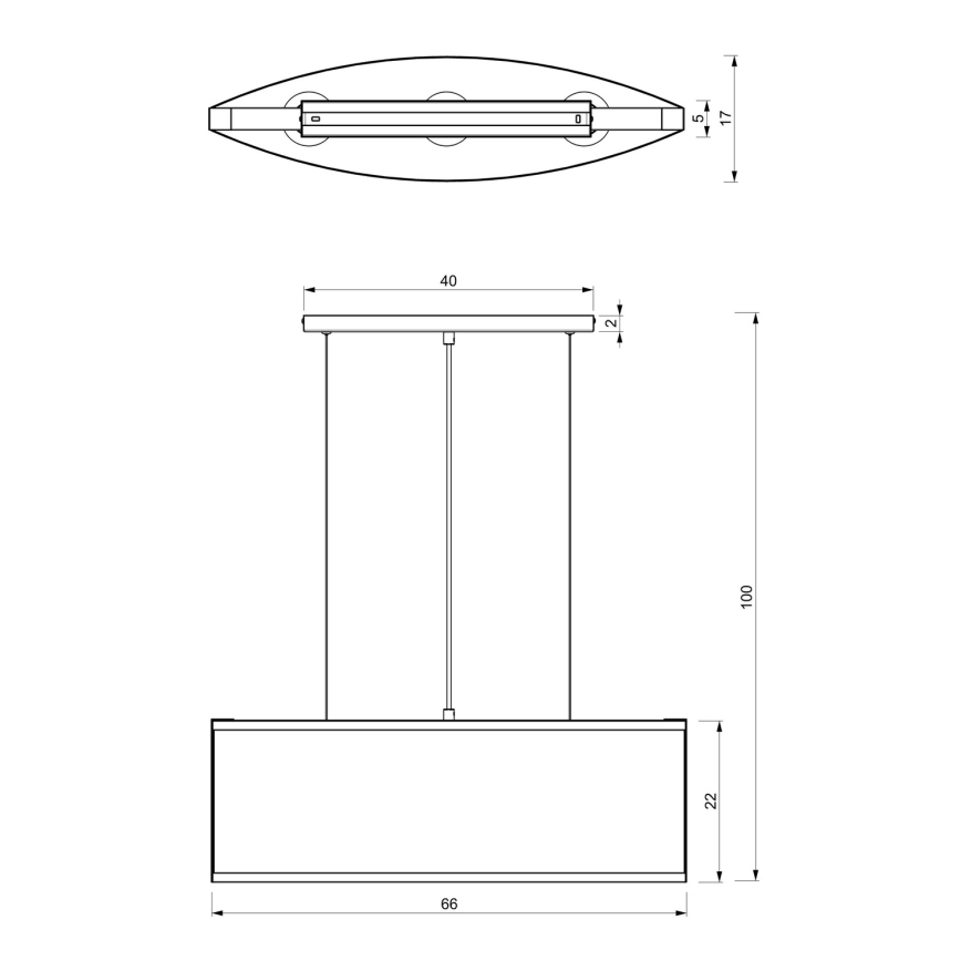 Висящ полилей KAGA 3xE27/60W/230V черен/златист