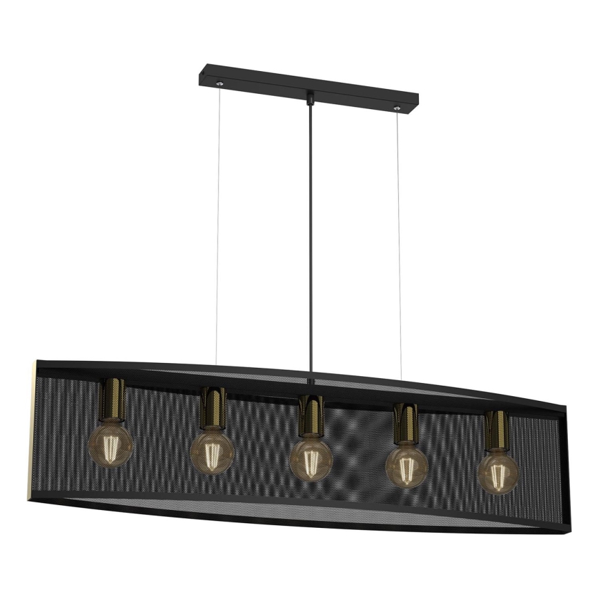 Висящ полилей KAGA 5xE27/60W/230V черен/златист
