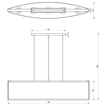 Висящ полилей KAGA 5xE27/60W/230V черен/златист