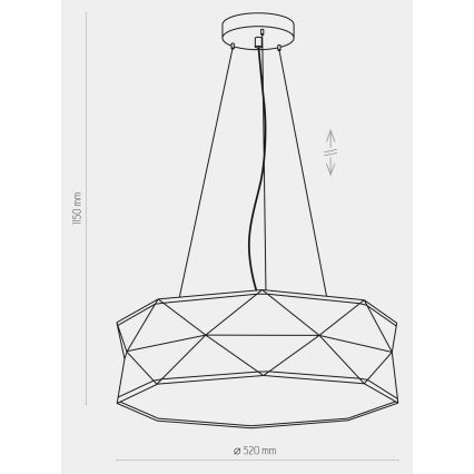 Висящ полилей KANTOOR 1xE27/15W/230V сив