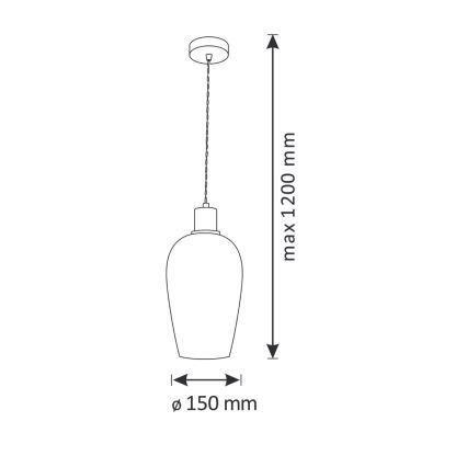 Висящ полилей LAGRI 1xE27/20W/230V